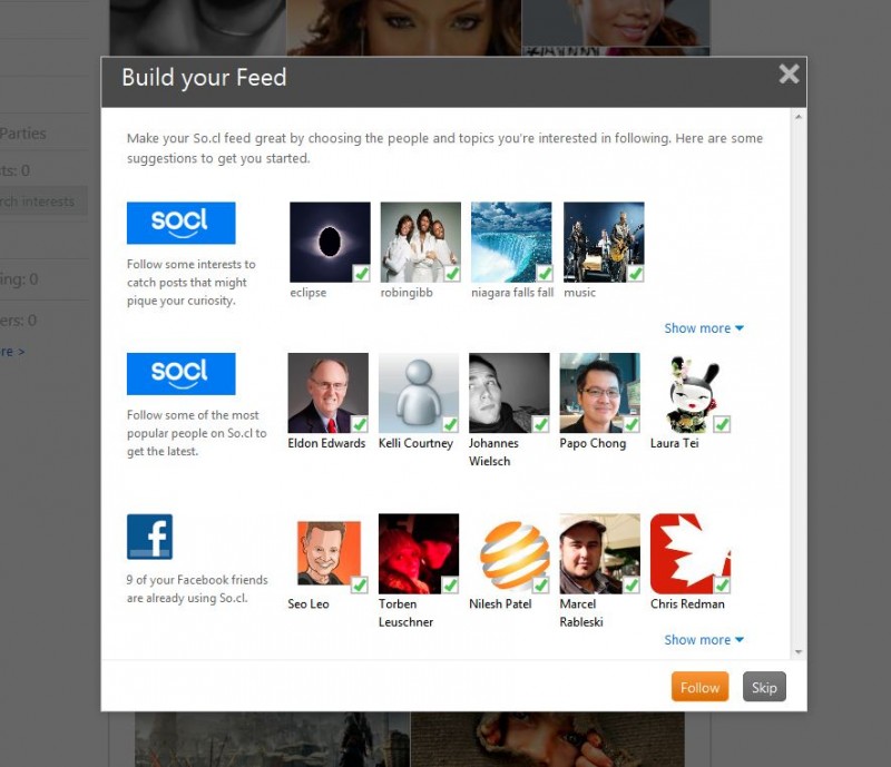 build your feed build your feed