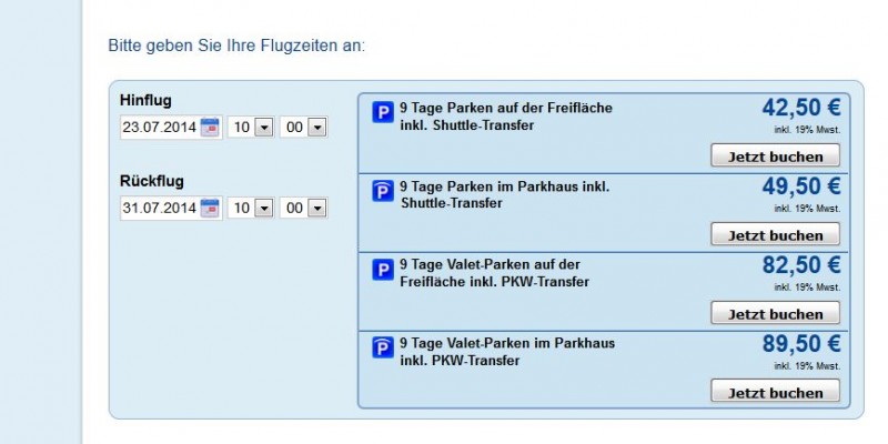 Parkpreisrechner Parkpreisrechner