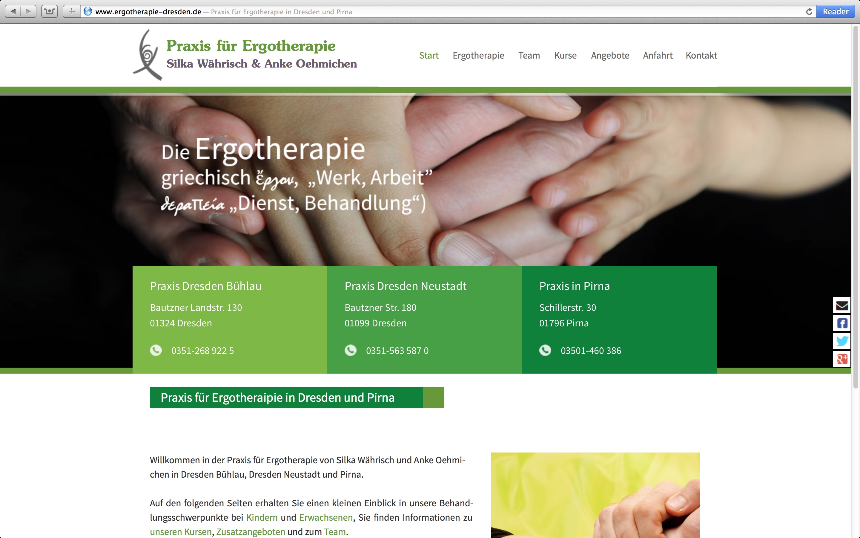 Praxis Für Ergotherapie Dresden Pirna Wordpress Website Relaunch
